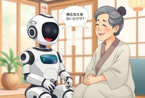 روبوت CareBot يتفاعل مع كبير سن في اليابان لمكافحة الوحدة.