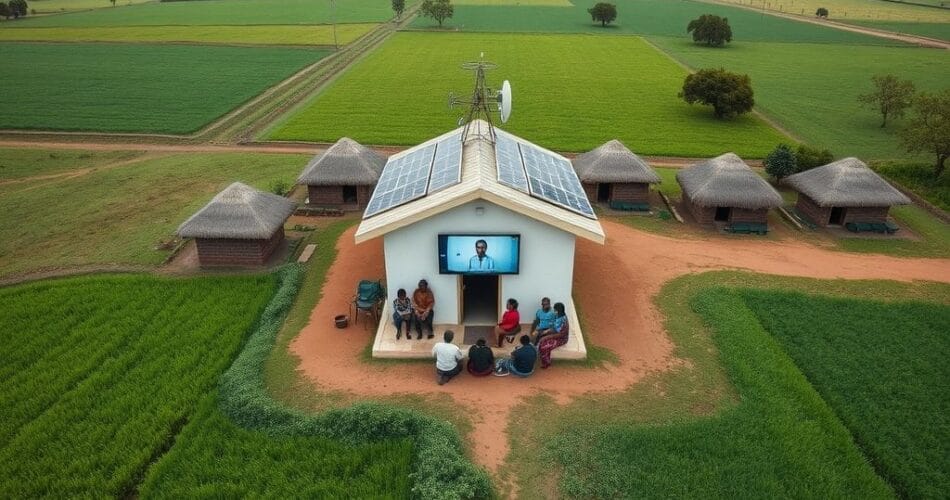 مركز طب عن بُعد في قرية ريفية بكينيا مزود بتكنولوجيا الذكاء الاصطناعي لتقديم الرعاية الصحية.