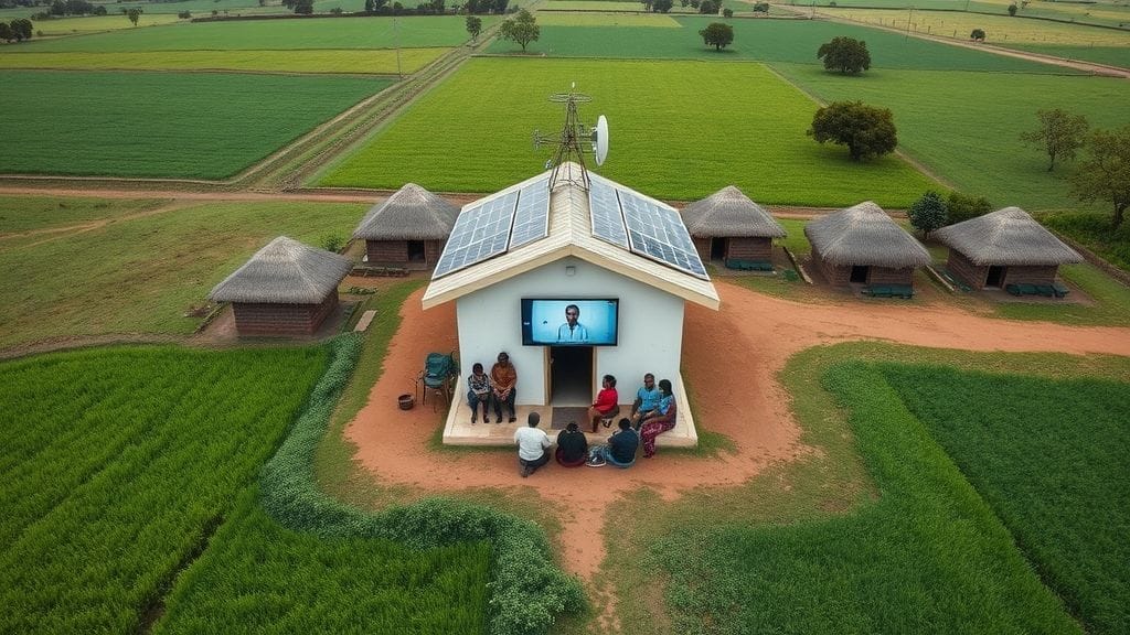 مركز طب عن بُعد في قرية ريفية بكينيا مزود بتكنولوجيا الذكاء الاصطناعي لتقديم الرعاية الصحية.