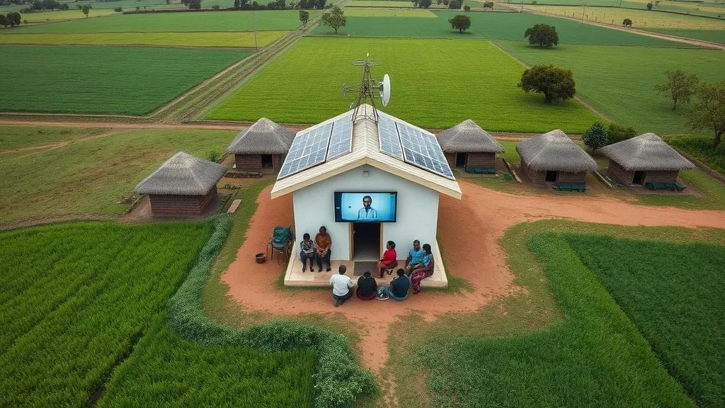مركز طب عن بُعد في قرية ريفية بكينيا مزود بتكنولوجيا الذكاء الاصطناعي لتقديم الرعاية الصحية.