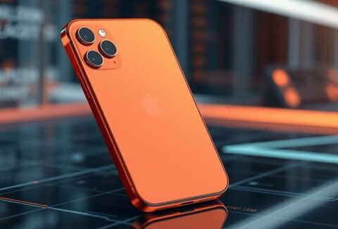آيفون 17 يعرض ميزات iOS 26 الذكية على شاشة كبيرة.