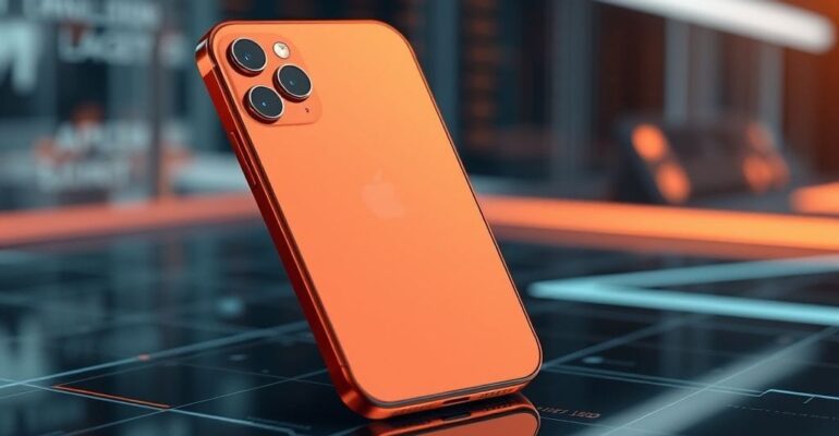 آيفون 17 يعرض ميزات iOS 26 الذكية على شاشة كبيرة.