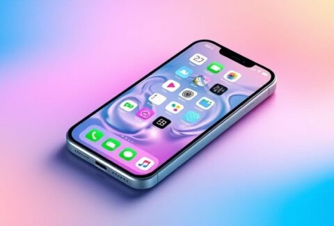 تصميم Liquid Glass في iOS 26 على iPhone