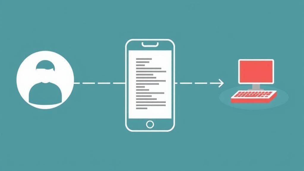 مخطط يُظهر تسرب البيانات من هاتف مخترق إلى خادم خبيث