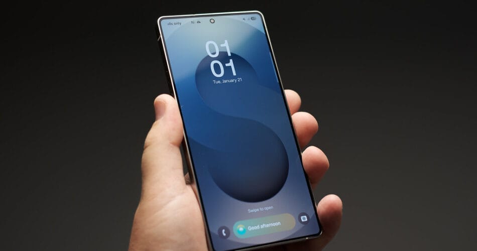 زائر يستخدم هاتف Galaxy S25 لتحليل لوحة "الأقمار الصفراء" في متحف فان جوخ.