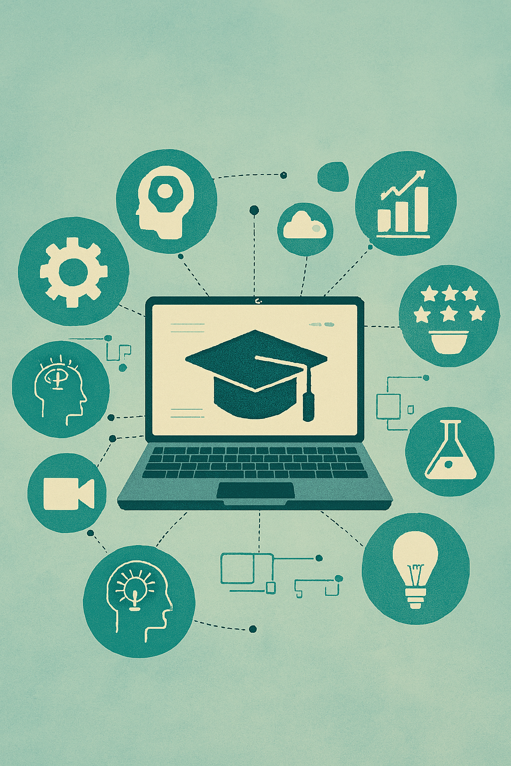 معلم تونسي يقدم درسًا رقمياً عبر منصة تعليم إلكتروني