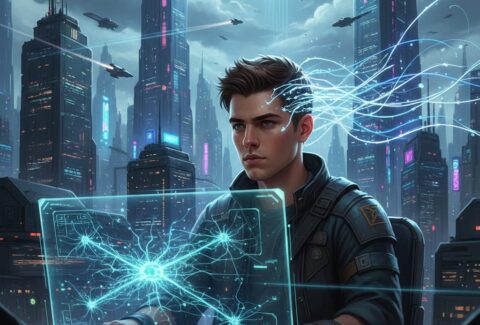 صورة فنية للتعلم بالذكاء الاصطناعي في 2025، رمز للشخصنة التعليمية.