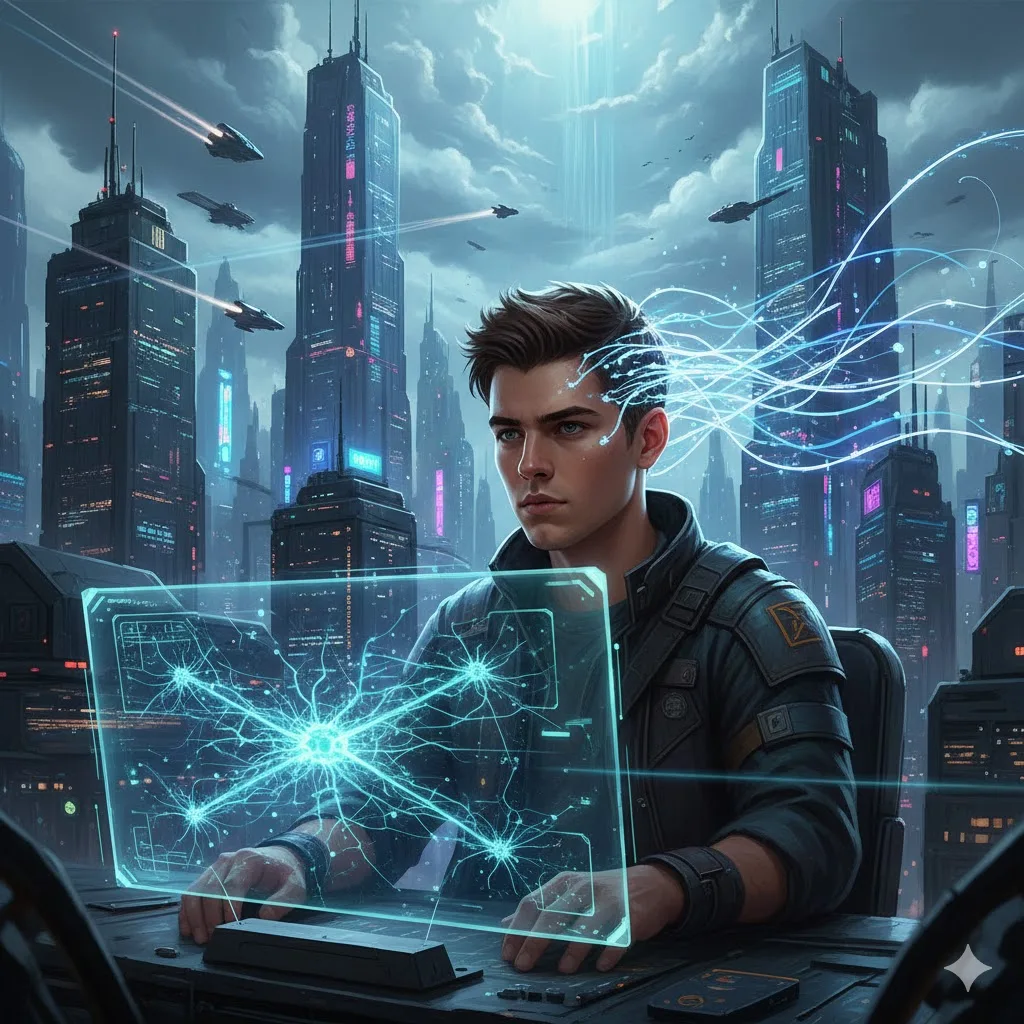 صورة فنية للتعلم بالذكاء الاصطناعي في 2025، رمز للشخصنة التعليمية.