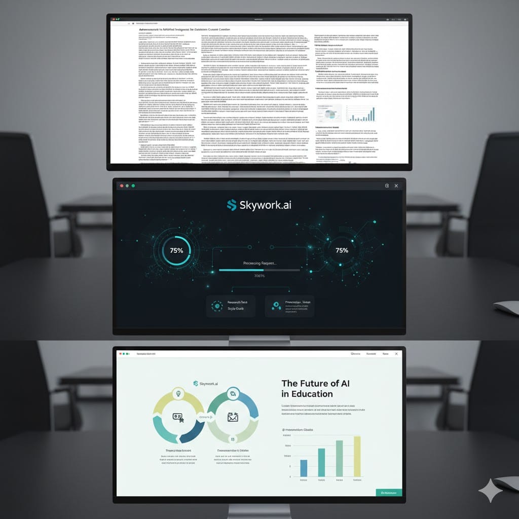 مراحل تحويل المحتوى الأكاديمي إلى عرض تقديمي عبر Skywork.ai